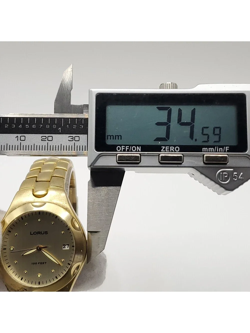 Lorus Diver Style Women Watch New Battery Gold Tone Date Dial 34mm